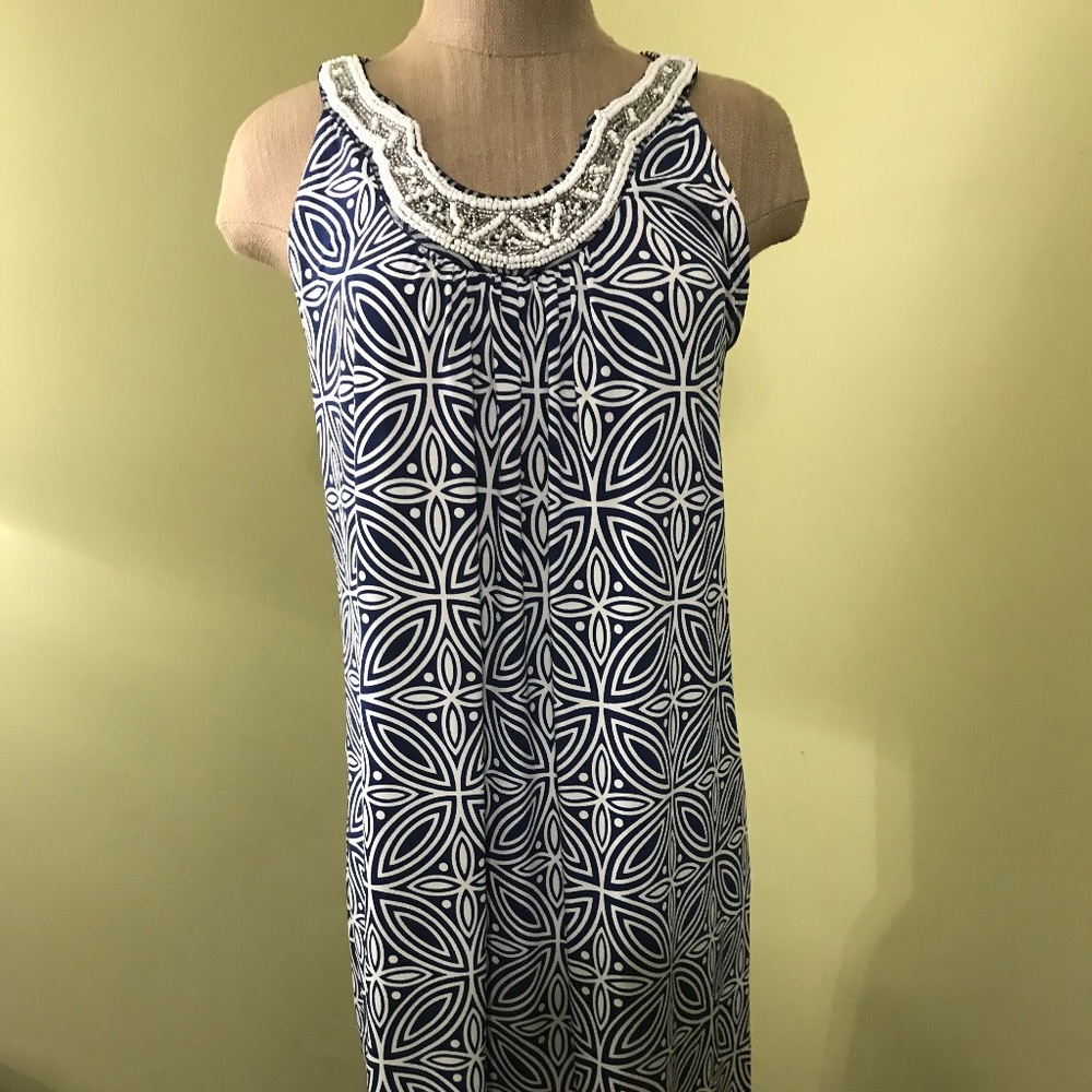 Blue and White Dress